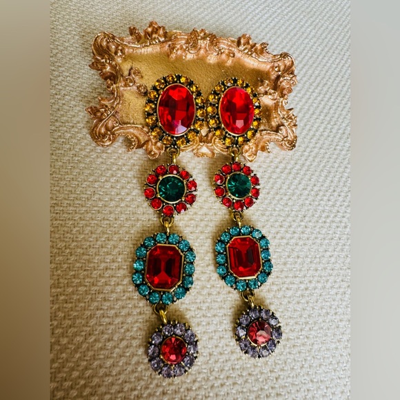 ✨BEAUTIFUL COLORFUL GEMS EARRINGS✨ - Picture 4 of 4